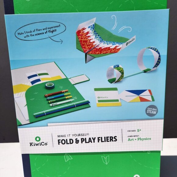 NEW KiwiCo Kiwi Co. Fold & Play Fliers Paper Airplanes Stem Toys Science… - Picture 2 of 14